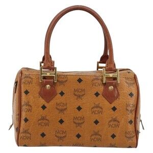 MCM Visetos Logogram Handbag Brown